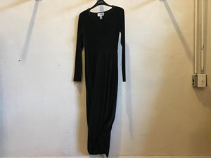 Blk Cross Drape Dress