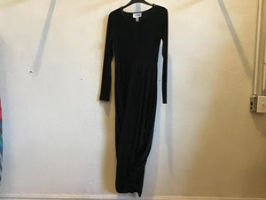 Blk Cross Drape Dress