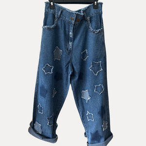 Distressed star jeans