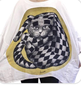 Checkered Cat Top
