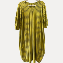 Load image into Gallery viewer, Lemon/Blk stripe Balloon dress